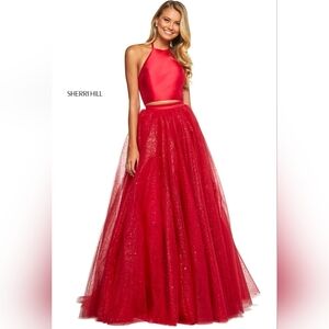 Sherri Hill Bright Red Party Dress